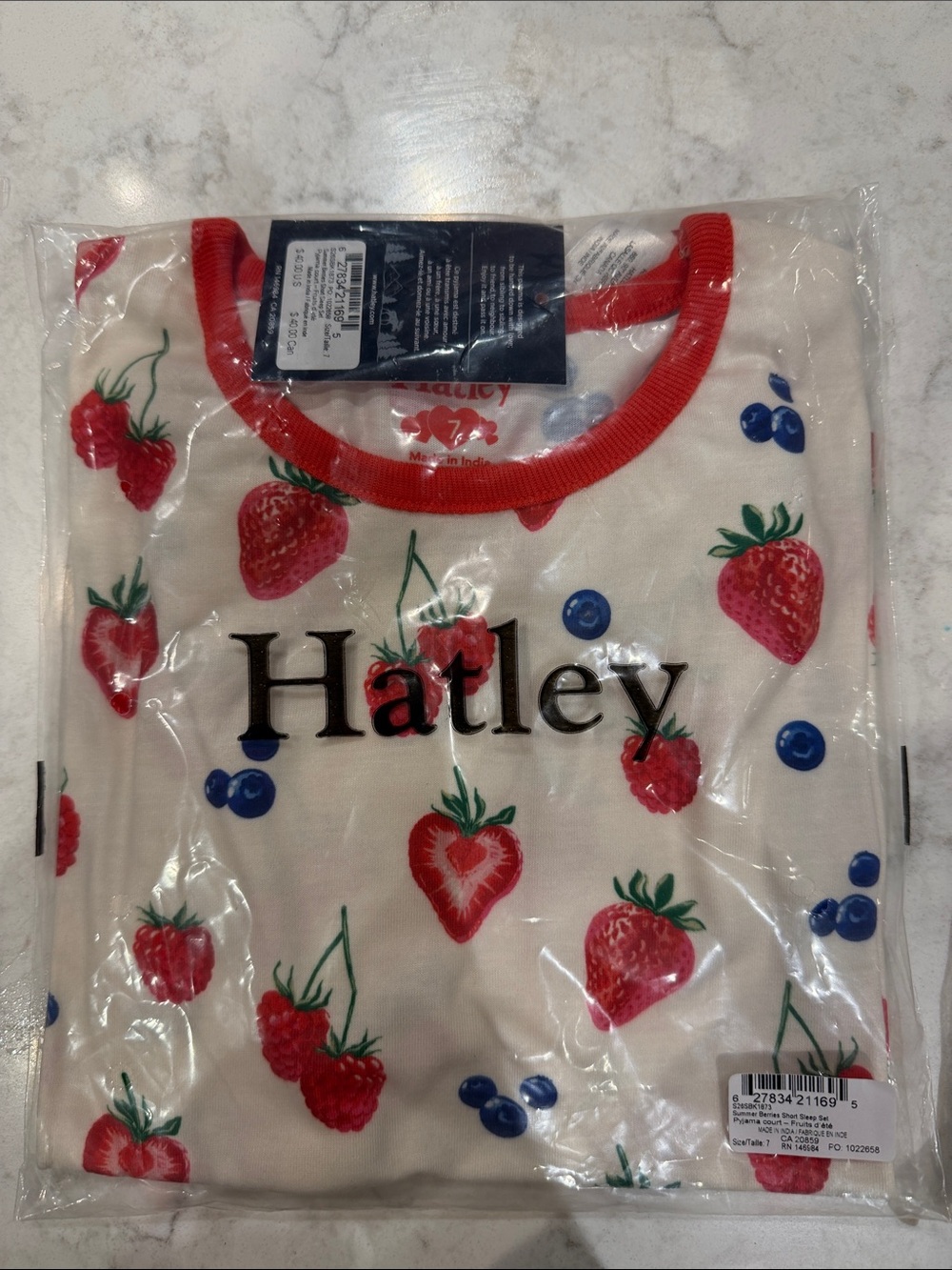 Hatley Red & Blue Strawberry & Blueberry Short Sleeve Tee and Short Sleep Set